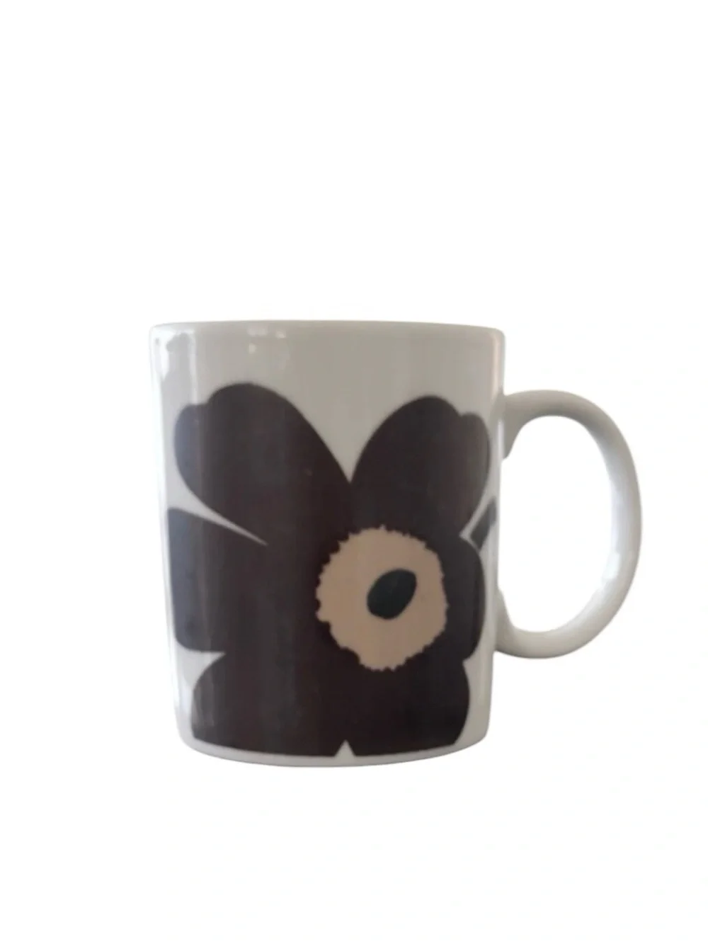 Marimekko Finland UNIKKO Brown Black Floral Coffee Tea Mug